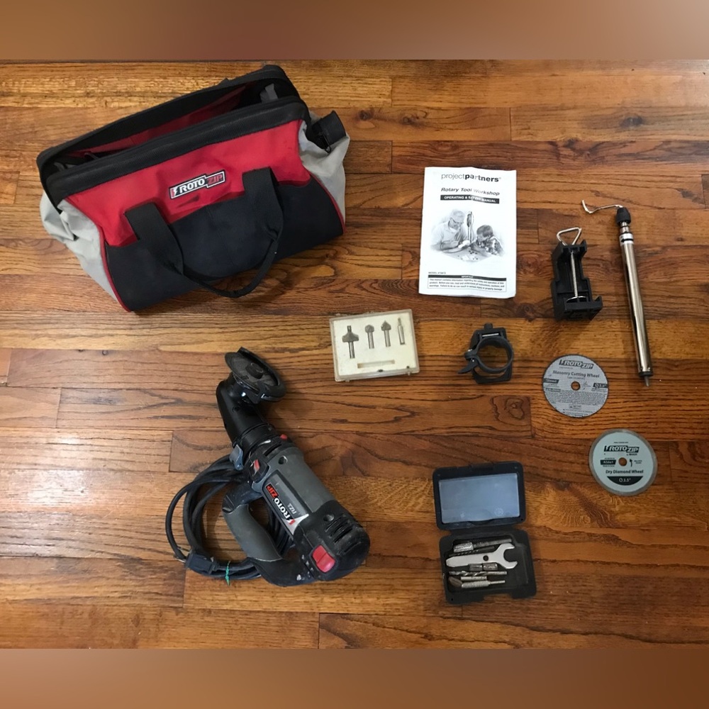 Bosch Roto Zip RZ5 w/ Attachments, Bits, Blades, Accessories, Safety Manual Bag